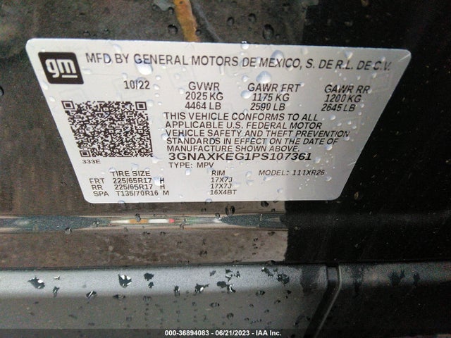 Chevrolet EQUINOX LT 2023 3GNAXKEG1PS107361 Image 9