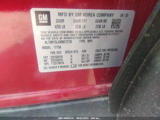 Chevrolet Trailblazer Rs 2021 KL79MTSLXMB073730 Image 15