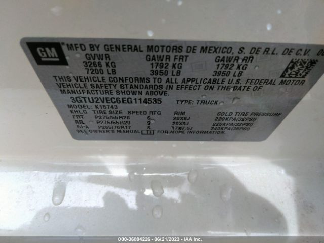 3GTU2VEC6EG114535 GMC Sierra 1500 Slt
