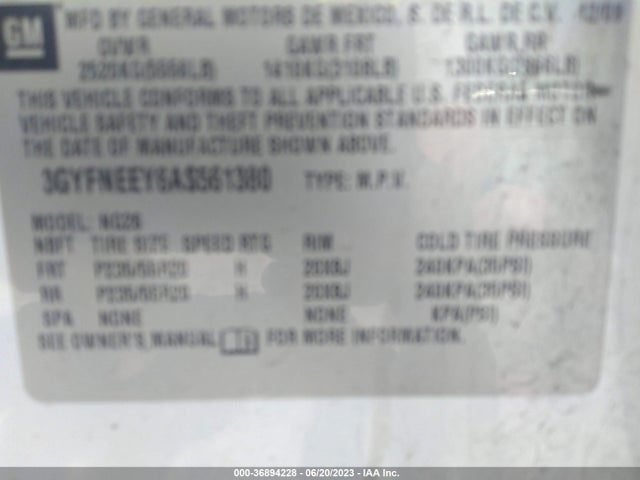 Продаж на аукціоні авто 2010 Cadillac Srx Performance Collection, vin: 3GYFNEEY6AS561380, номер лоту: 36894228