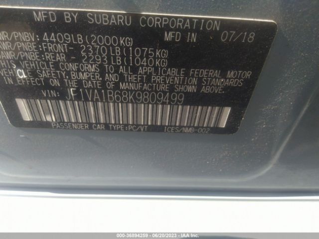 JF1VA1B68K9809499 Subaru Wrx Premium