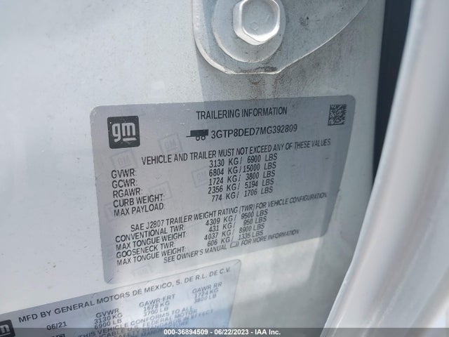 GMC Sierra 1500 Slt 2021 3GTP8DED7MG392809 Image 9
