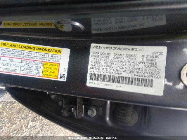 1HGCV1F45LA110895 Honda Accord Sedan Ex