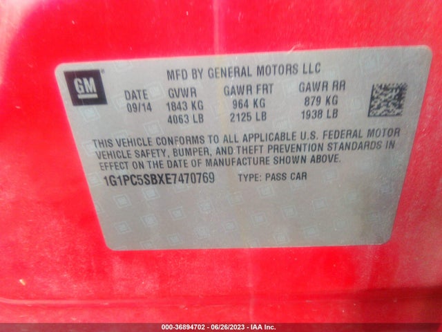 Chevrolet Cruze 1lt 2014 1G1PC5SBXE7470769 Image 9