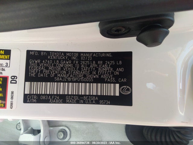 58AJZ1B19PU150055 Lexus Es Es 350 F Sport
