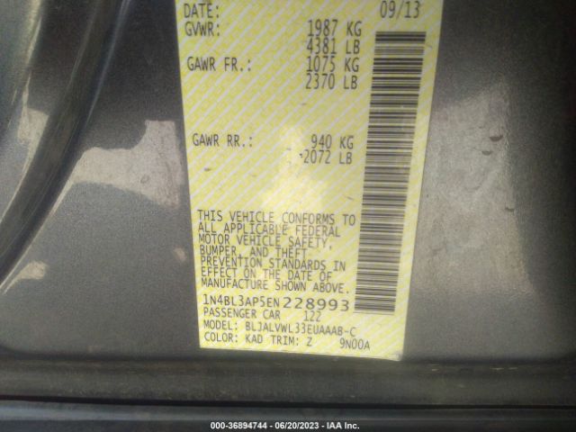 1N4BL3AP5EN228993 Nissan Altima 3.5 Sl