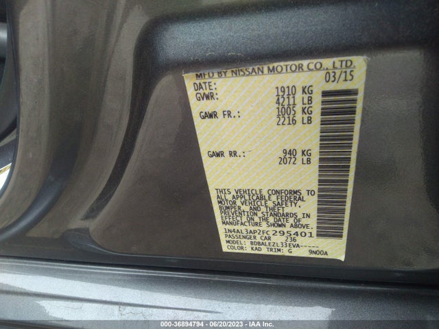 Nissan ALTIMA 2.5 2015 1N4AL3AP2FC295401 Image 11