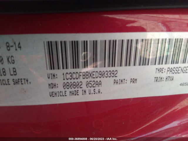 Dodge DART SXT 2014 1C3CDFBBXED903392 Image 9