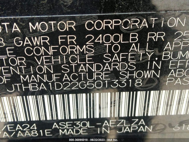 JTHBA1D22G5013318 Lexus IS 200T