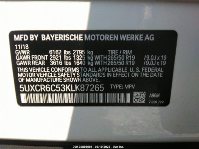 5UXCR6C53KLK87265 BMW X5 Xdrive40i