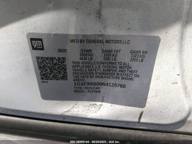 Chevrolet Bolt Ev 2lt 2022 1G1FX6S00N4129760 Image 10