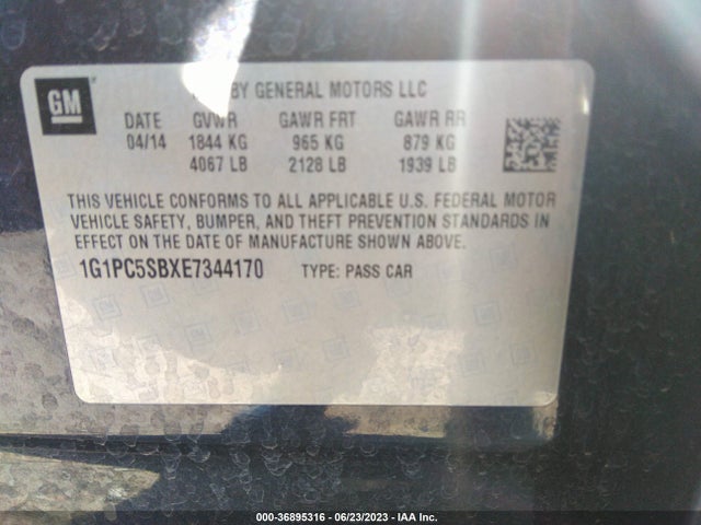 Chevrolet Cruze 1lt 2014 1G1PC5SBXE7344170 Image 10