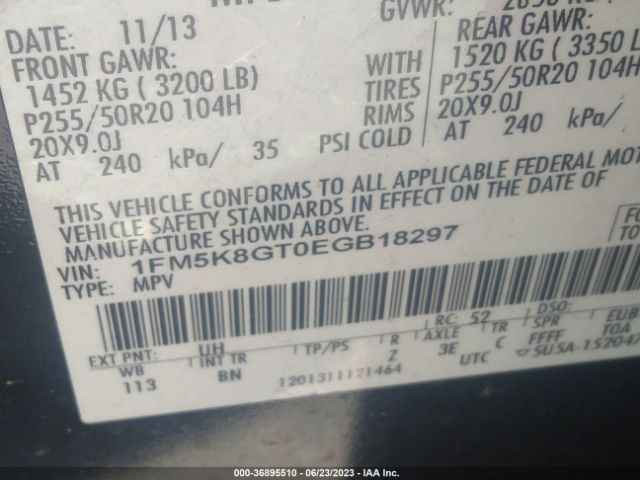 1FM5K8GT0EGB18297 Ford EXPLORER SPORT