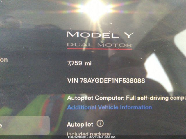 7SAYGDEF1NF538088 Tesla Model Y Performance
