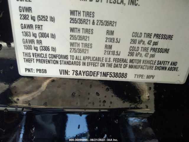 7SAYGDEF1NF538088 Tesla Model Y Performance