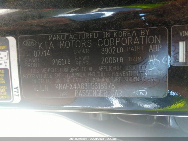 KNAFX4A83F5318978 KIA FORTE EX
