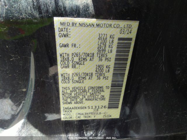 1N6AA0EK6EN513126 Nissan TITAN S
