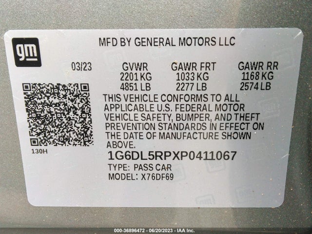 2023 Cadillac CT4, VIN: 1G6DL5RPXP0411067