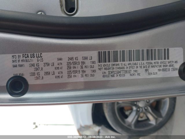 3C4PDCGB4FT728167 Dodge Journey Crossroad