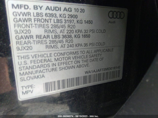 WA1AJAF73MD018142 Audi Q7 PREMIUM