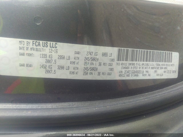 2C4RC1GG8HR665110 Chrysler Pacifica Limited