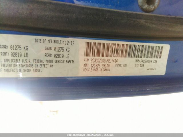 2C3CDZGG0JH217414 Dodge Challenger Gt