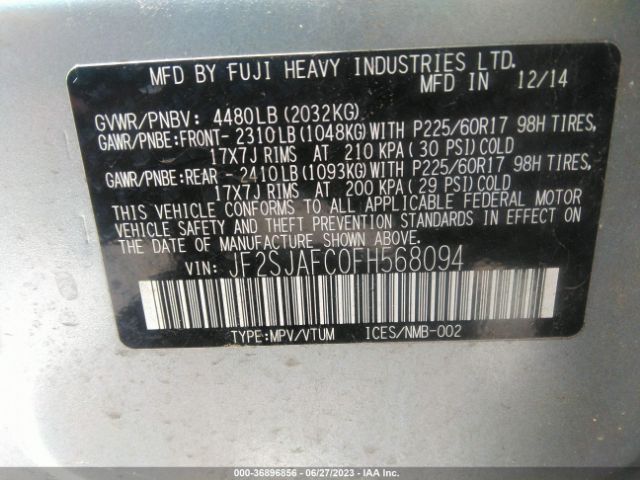JF2SJAFC0FH568094 Subaru Forester 2.5i Premium