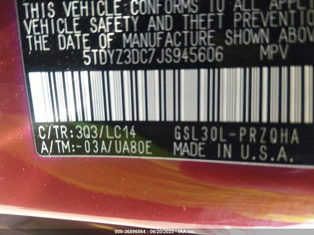 Toyota Sienna Xle Auto Access 2018 5TDYZ3DC7JS945606 Image 15