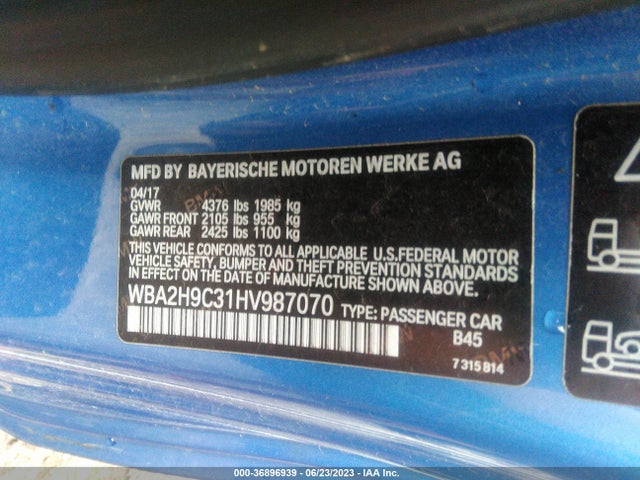 BMW 230i Xdrive 2017 WBA2H9C31HV987070 Image 9