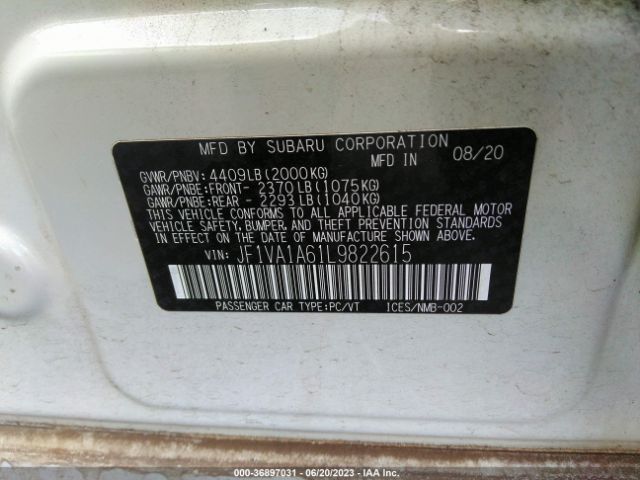 JF1VA1A61L9822615 Subaru WRX