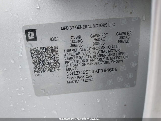 Chevrolet MALIBU LS 2019 1G1ZC5ST3KF184605 Image 8