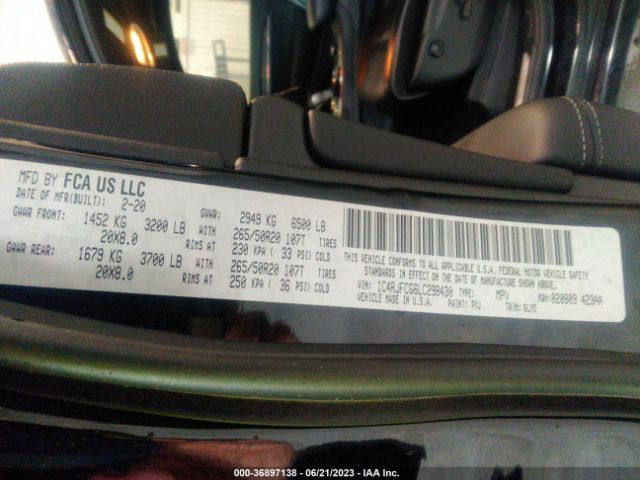 1C4RJFCG6LC298430 Jeep Grand Cherokee Overland