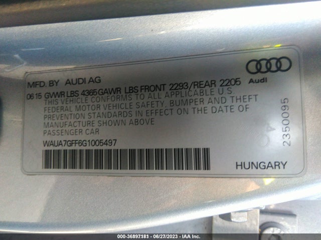 WAUA7GFF6G1005497 Audi A3 1.8t Premium