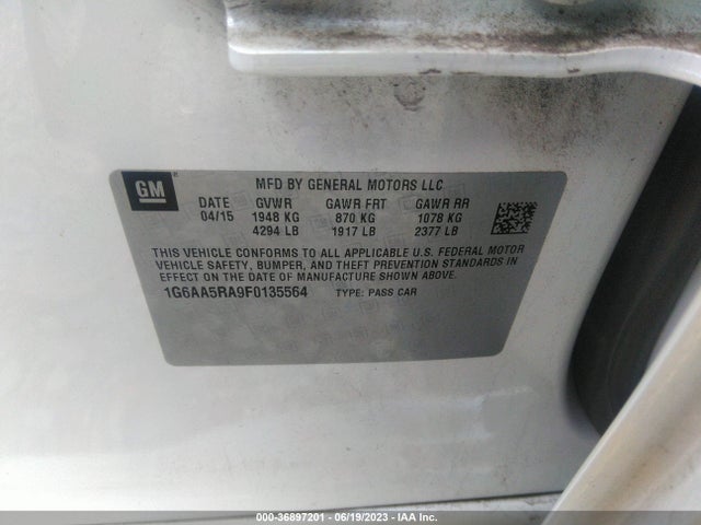 1G6AA5RA9F0135564 Cadillac Ats Sedan Standard Rwd