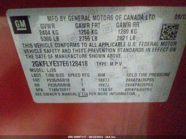 2GKFLYE37E6128418 GMC Terrain Slt