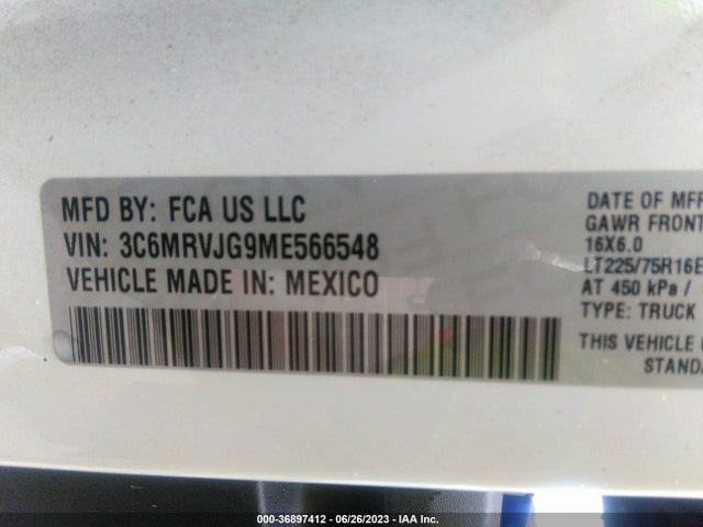 3C6MRVJG9ME566548 RAM Promaster Cargo Van