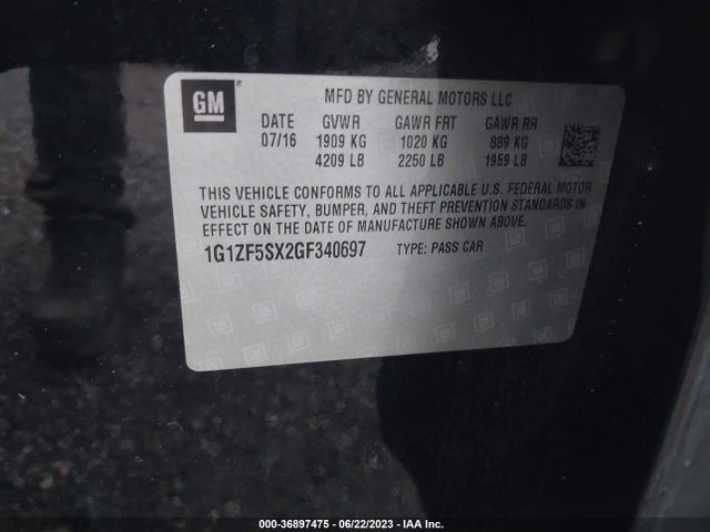 Chevrolet MALIBU LT 2016 1G1ZF5SX2GF340697 Image 9