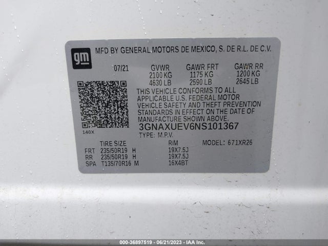 Chevrolet Equinox Awd Lt 2022 3GNAXUEV6NS101367 Image 9