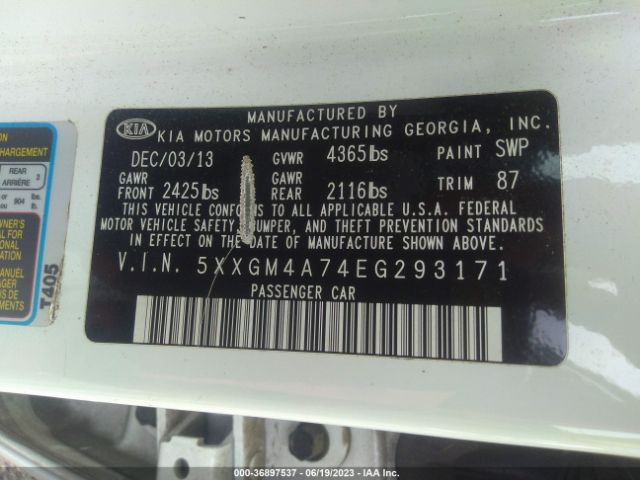 5XXGM4A74EG293171 KIA Optima Lx