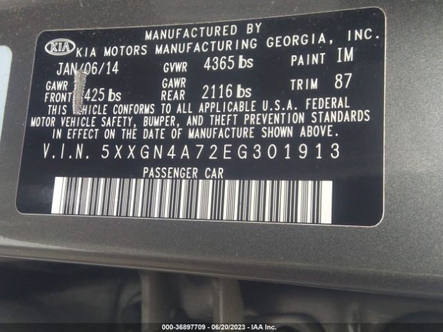 5XXGN4A72EG301913 KIA OPTIMA EX