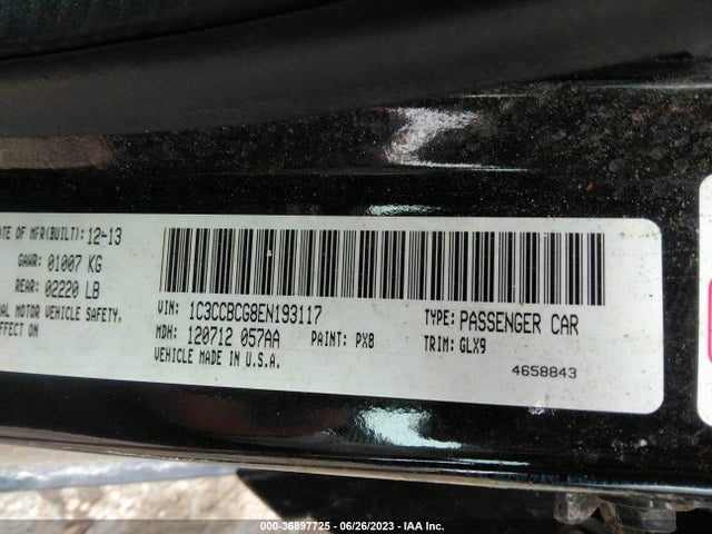 1C3CCBCG8EN193117 Chrysler 200 Limited