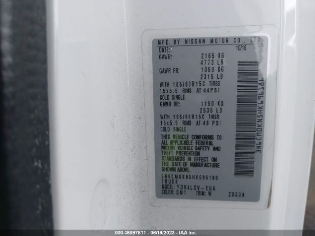 3N6CM0KN5HK696186 Nissan Nv200 Compact Cargo S