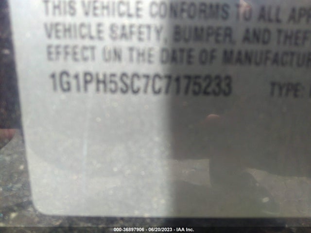 Aukcja sprzedaży 2012 Chevrolet Cruze Ltz, vin: 1G1PH5SC7C7175233, numer aukcji: 36897906