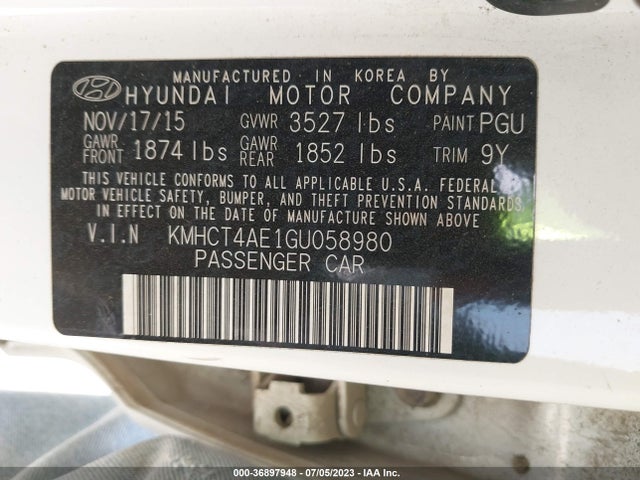 Hyundai ACCENT SE 2016 KMHCT4AE1GU058980 Image 16
