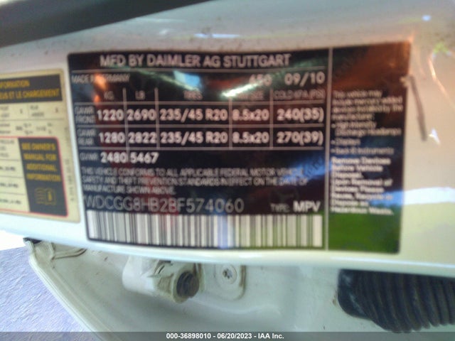 2011 MERCEDES-BENZ GLK-CLASS GLK 350 VIN: WDCGG8HB2BF574060