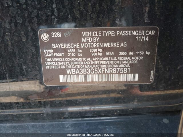 WBA3B3G5XFNR87581 BMW 3 Series 328i Xdrive