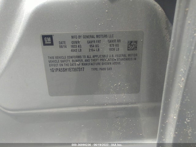 Chevrolet Cruze Ls Auto 2014 1G1PA5SH1E7397317 Image 9