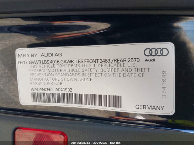 WAUANCF52JA041992 Audi A5 Sportback Premium