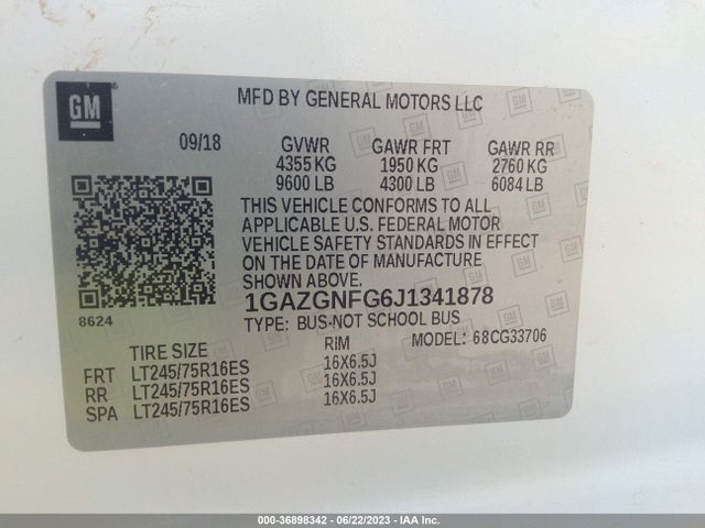 Chevrolet Express Passenger Ls 2018 1GAZGNFG6J1341878 Image 15