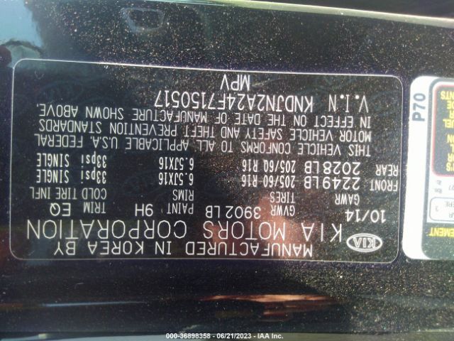 KNDJN2A24F7150517 KIA Soul Base